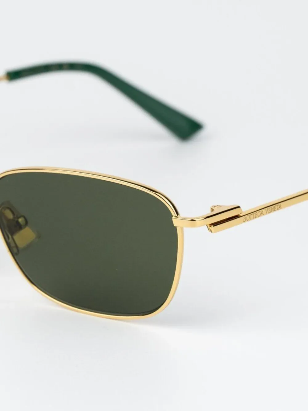 Bottega Veneta Men Sunglasses Gold Green Rectangle BV1300S 002 NEW AUTHENTIC